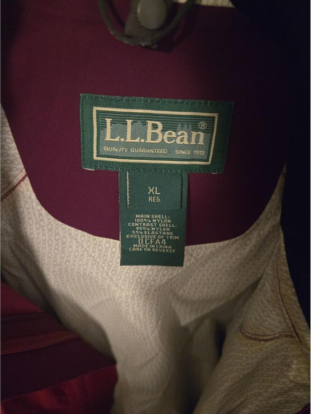 L.L. Bean Women's Weatherproof Hiking Jacket Maroon XL - Picture 2 of 5